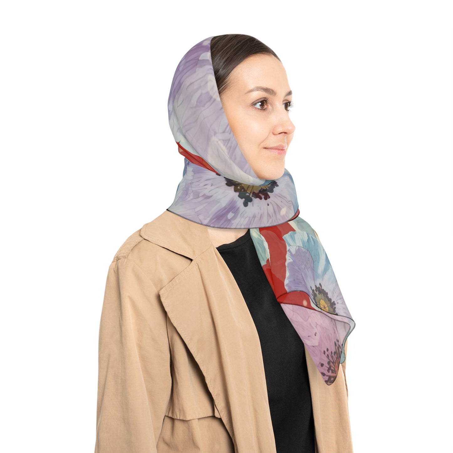 Floral Print Poly Scarf for Spring Styling