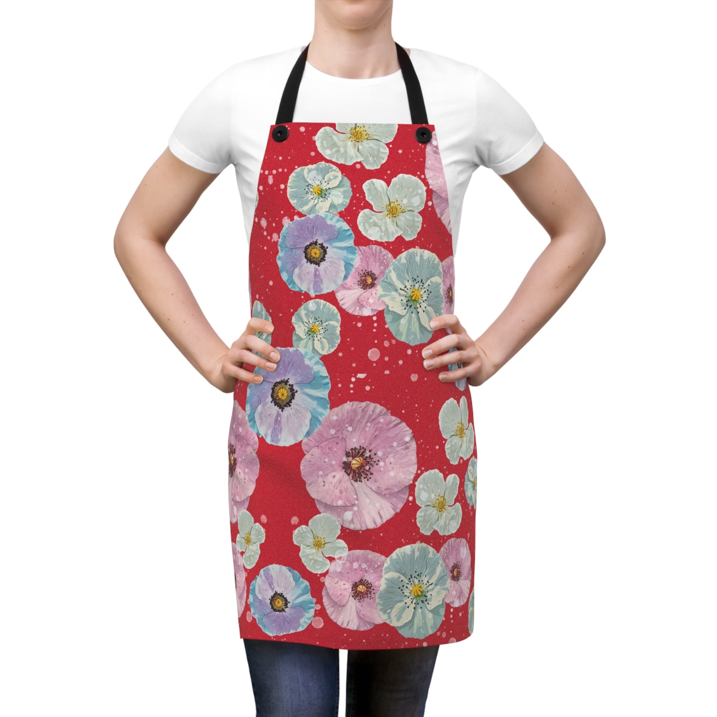Floral Patterned Apron, Chef Gift, Cooking, Baking, Kitchen Accessory, Gardening