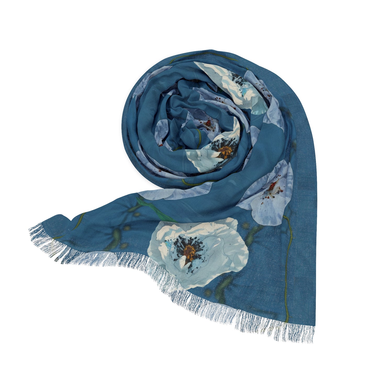 Poppy Floral Light Scarf - Elegant Accessory, Perfect for Spring Fashion, Gift for Women, Summer Wrap, Stylish Layering