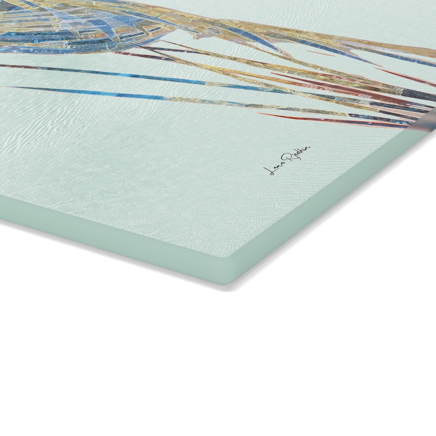 Heron Mixed Media Art: Glass Cutting Board