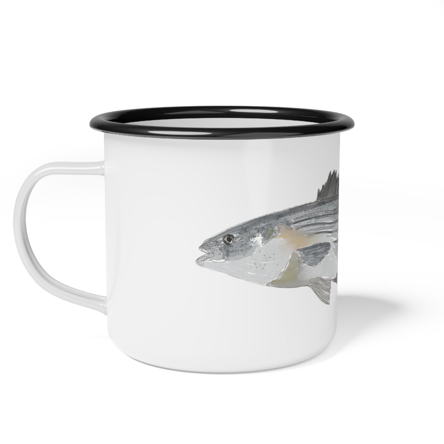 Striped Bass Enamel Camp Cup