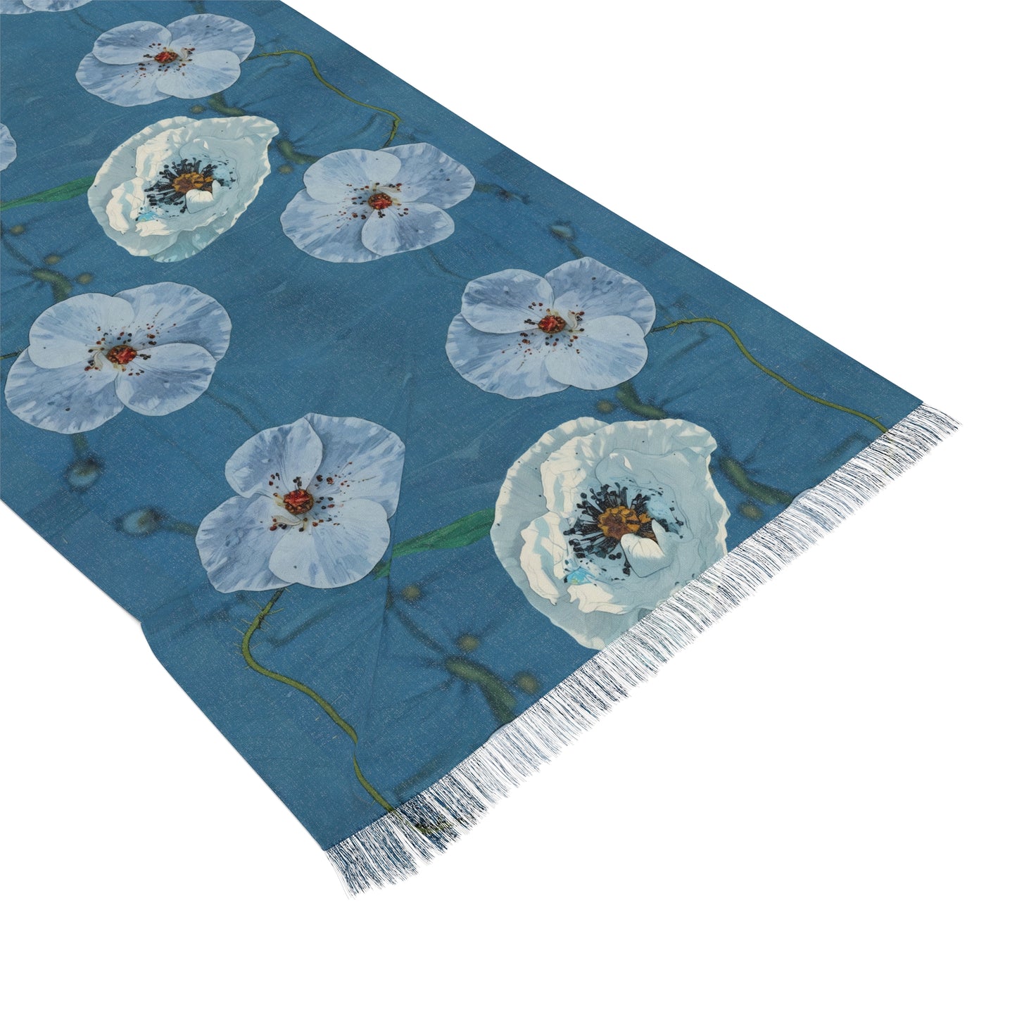 Poppy Floral Light Scarf - Elegant Accessory, Perfect for Spring Fashion, Gift for Women, Summer Wrap, Stylish Layering