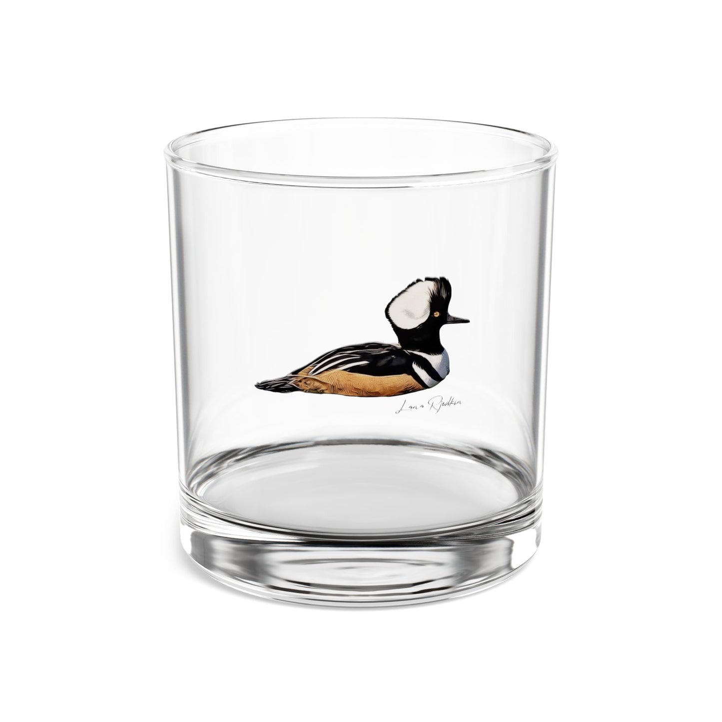 Hooded Merganser: Rocks Glass, 10oz