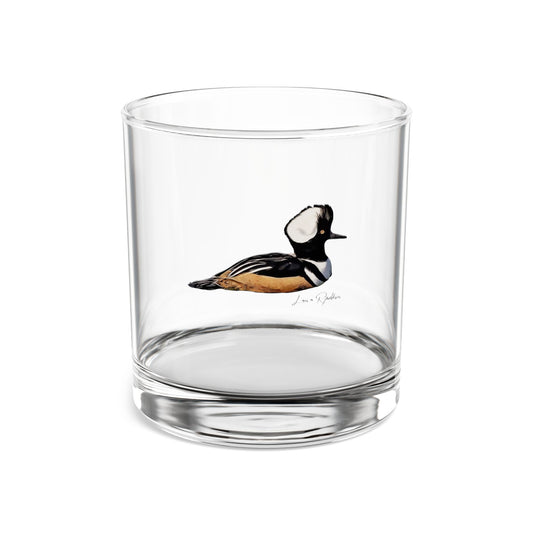 Hooded Merganser:  Rocks Glass, 10oz