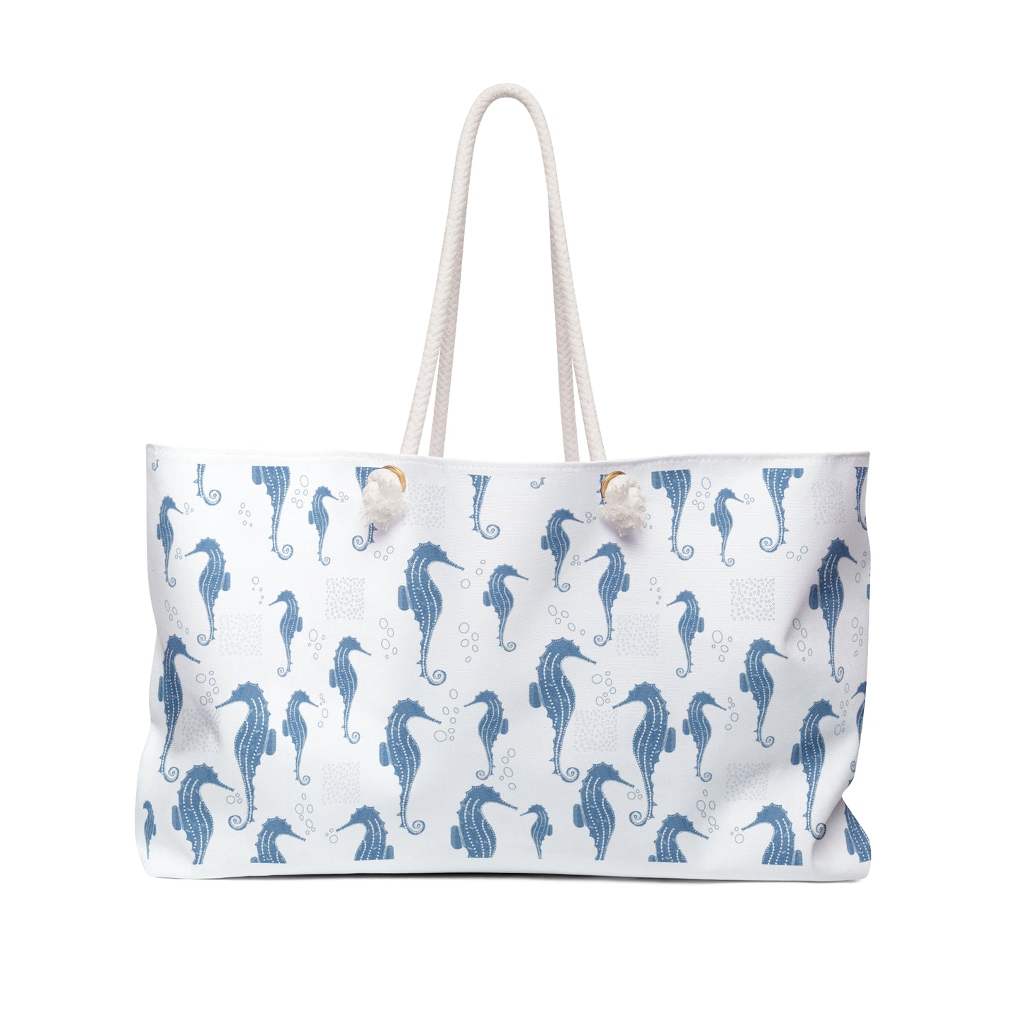 Ocean-Inspired Weekender Bag, Nautical Travel Tote, Beach Getaway Bag, Seahorse Print Luggage, Weekend Adventure Essentials