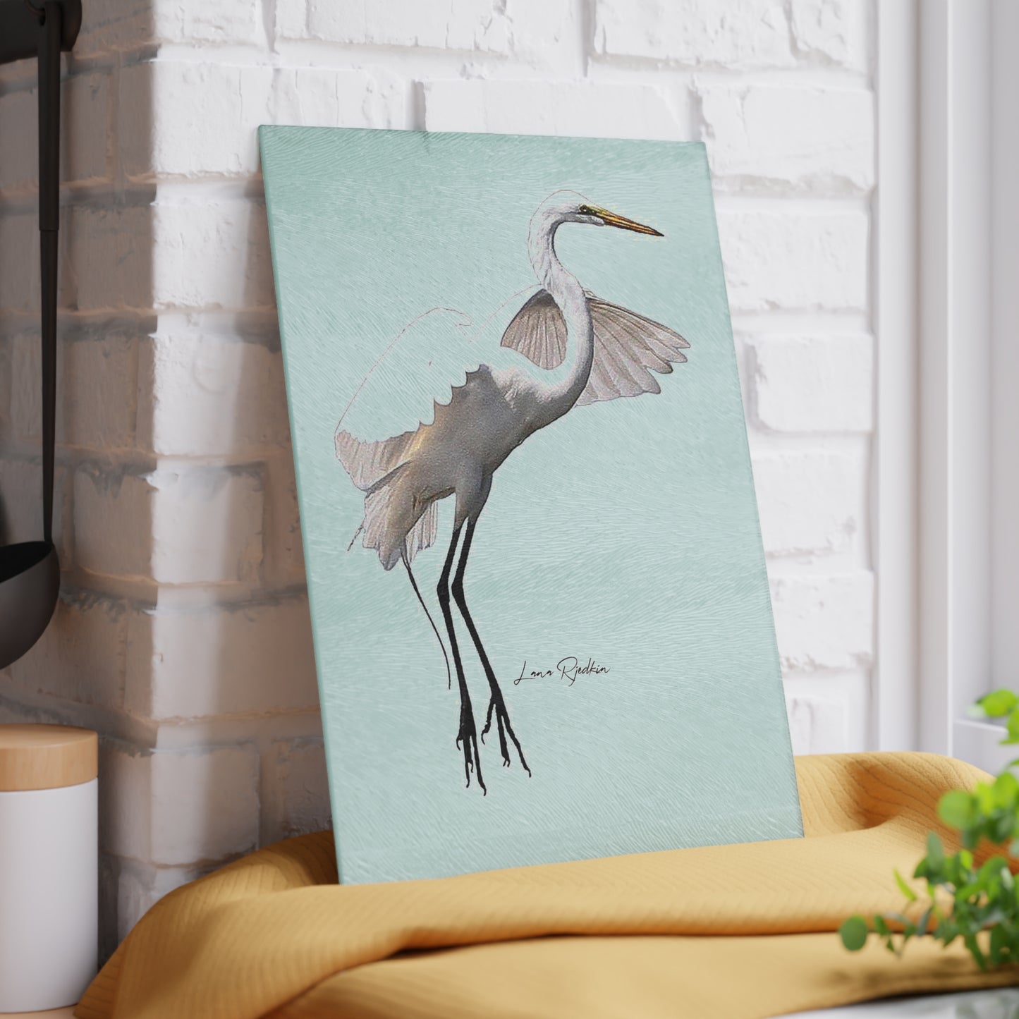 Heron: Glass Cutting Board