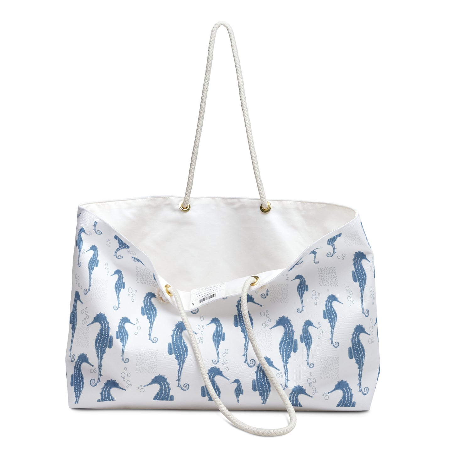Ocean-Inspired Weekender Bag, Nautical Travel Tote, Beach Getaway Bag, Seahorse Print Luggage, Weekend Adventure Essentials