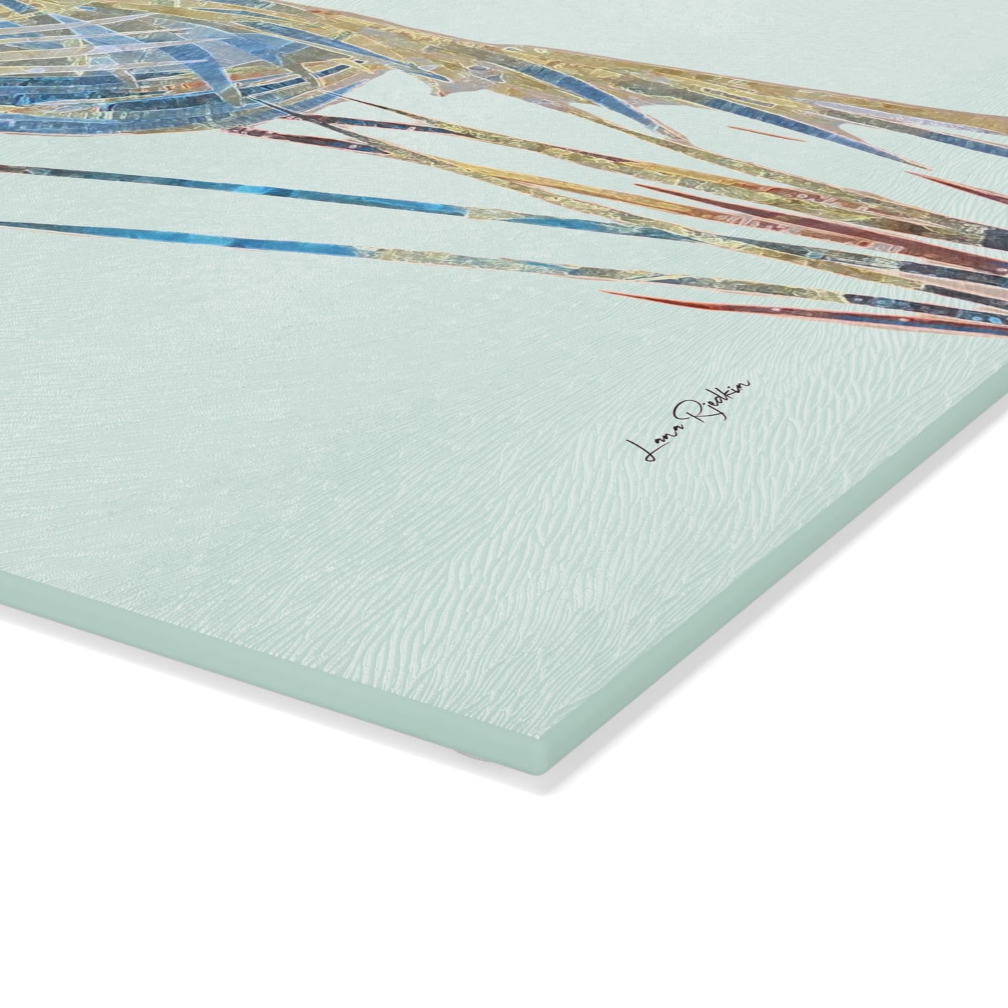 Heron Mixed Media Art: Glass Cutting Board