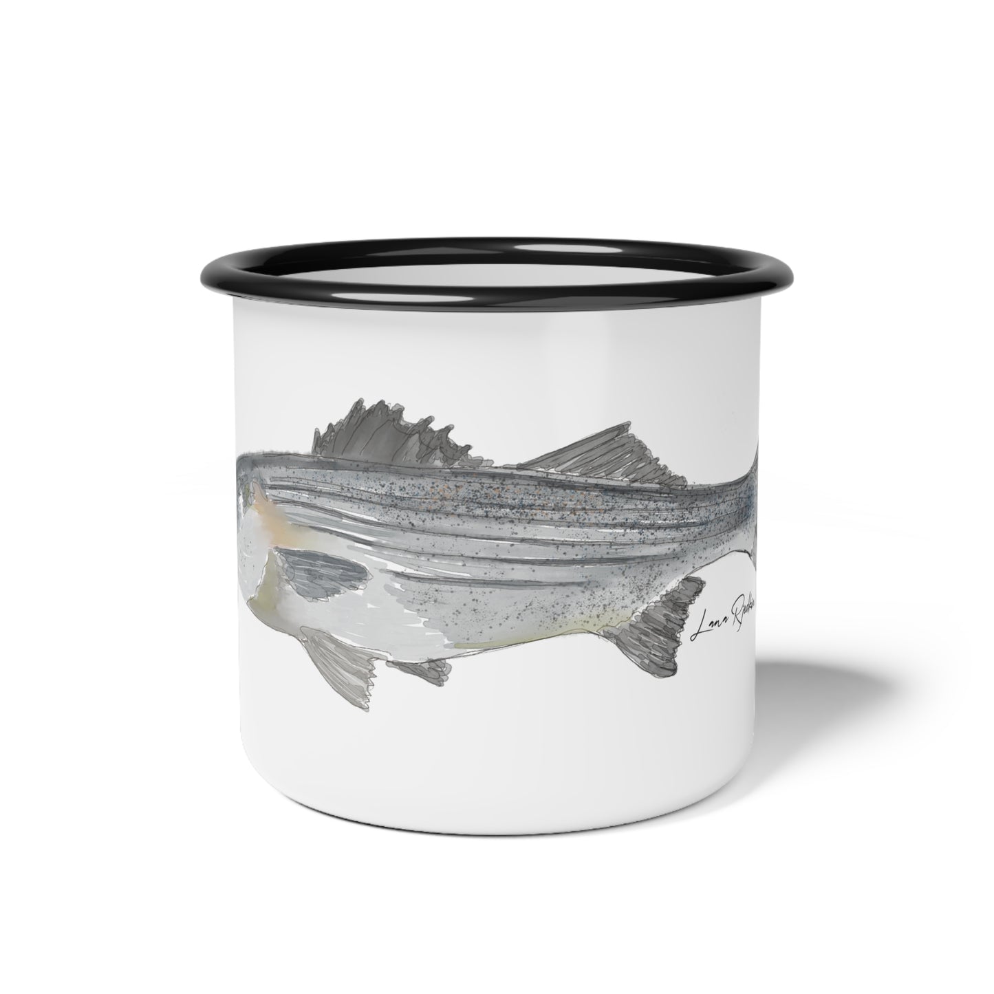 Striped Bass Enamel Camp Cup