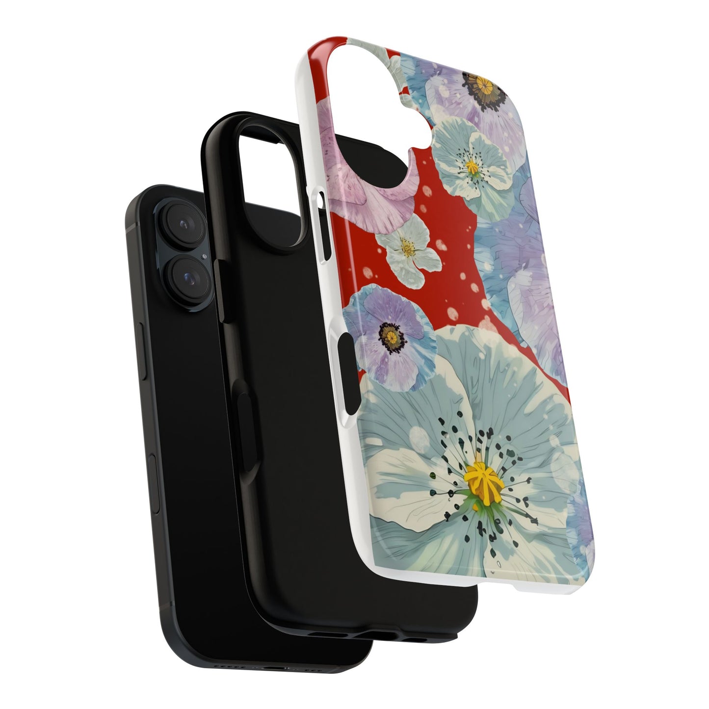 Floral Tough Phone Case, Colorful iPhone Cover, Boho Flower Design, Unique Gift for Her, Spring Style Accessory