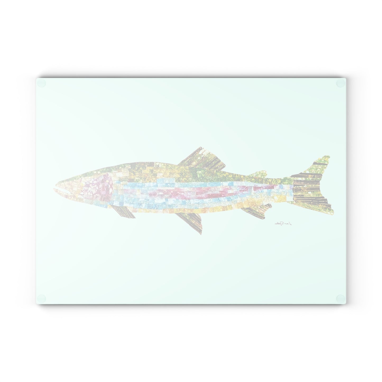 Striped Bass Mixed Media: Glass Cutting Board