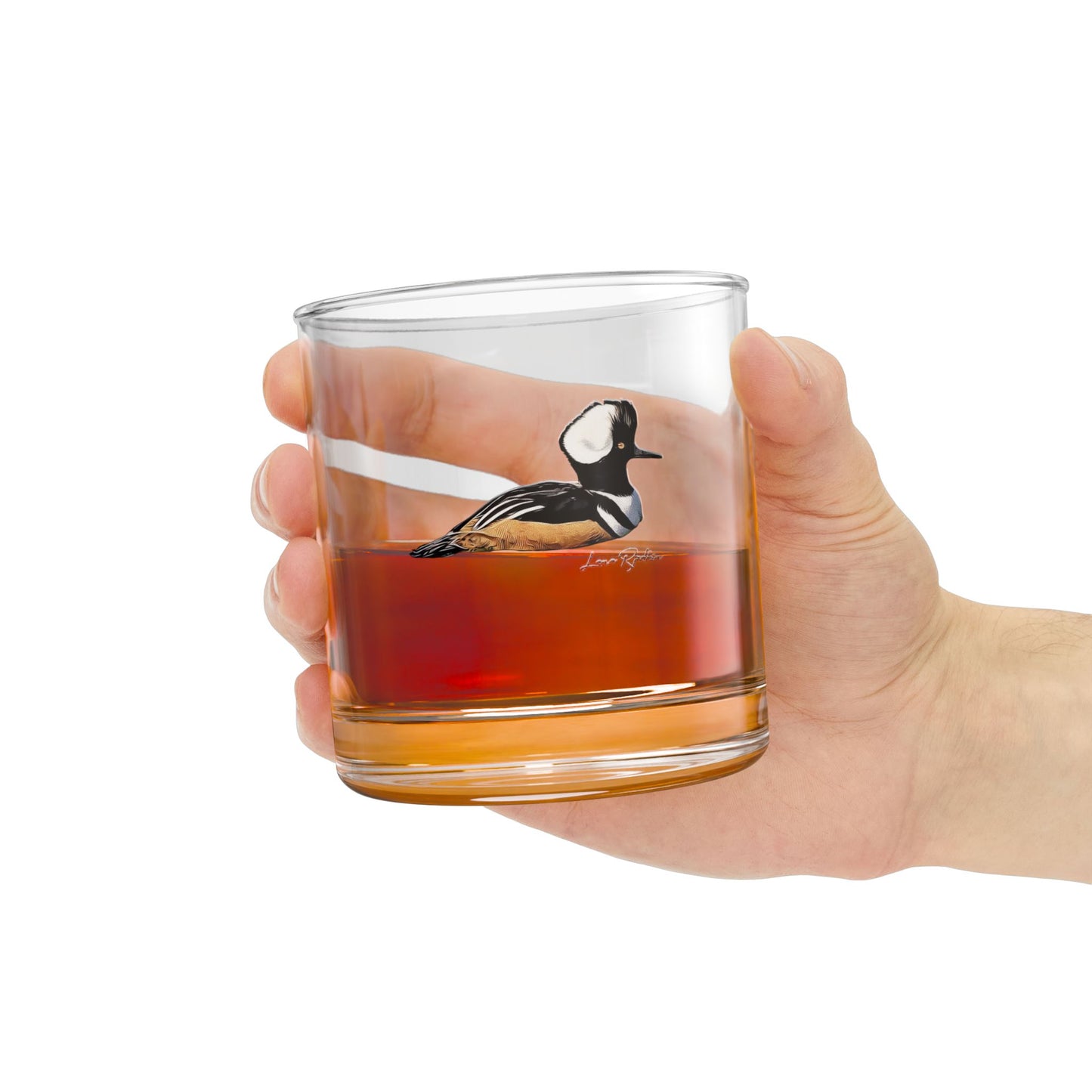 Hooded Merganser: Rocks Glass, 10oz