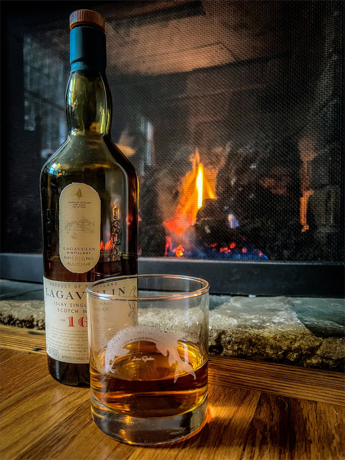 Engraved Whiskey Glass - Sturgeon Design for Home Bar, Gift for Him, Father's Day, Personalized Drinkware, Unique Decor
