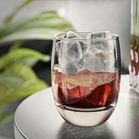 Artistic Whiskey Glass with Fish Design - Perfect for Outdoor Enthusiasts and Gifts