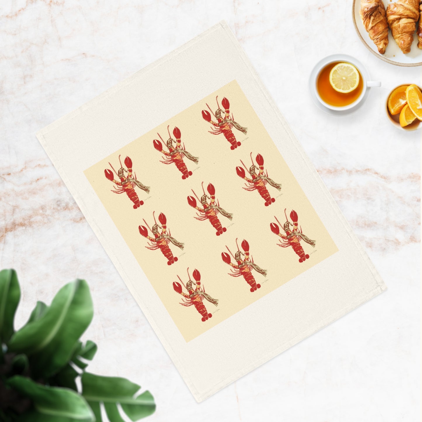 Christmas Lobster Tea Towel