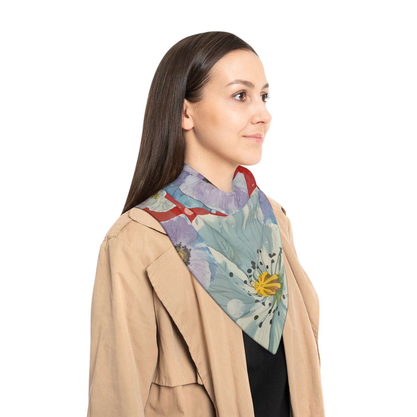 Floral Print Poly Scarf for Spring Styling