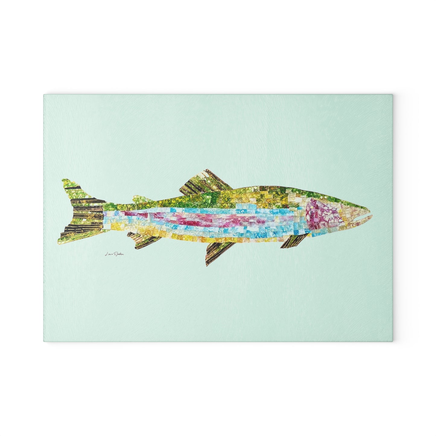 Striped Bass Mixed Media: Glass Cutting Board