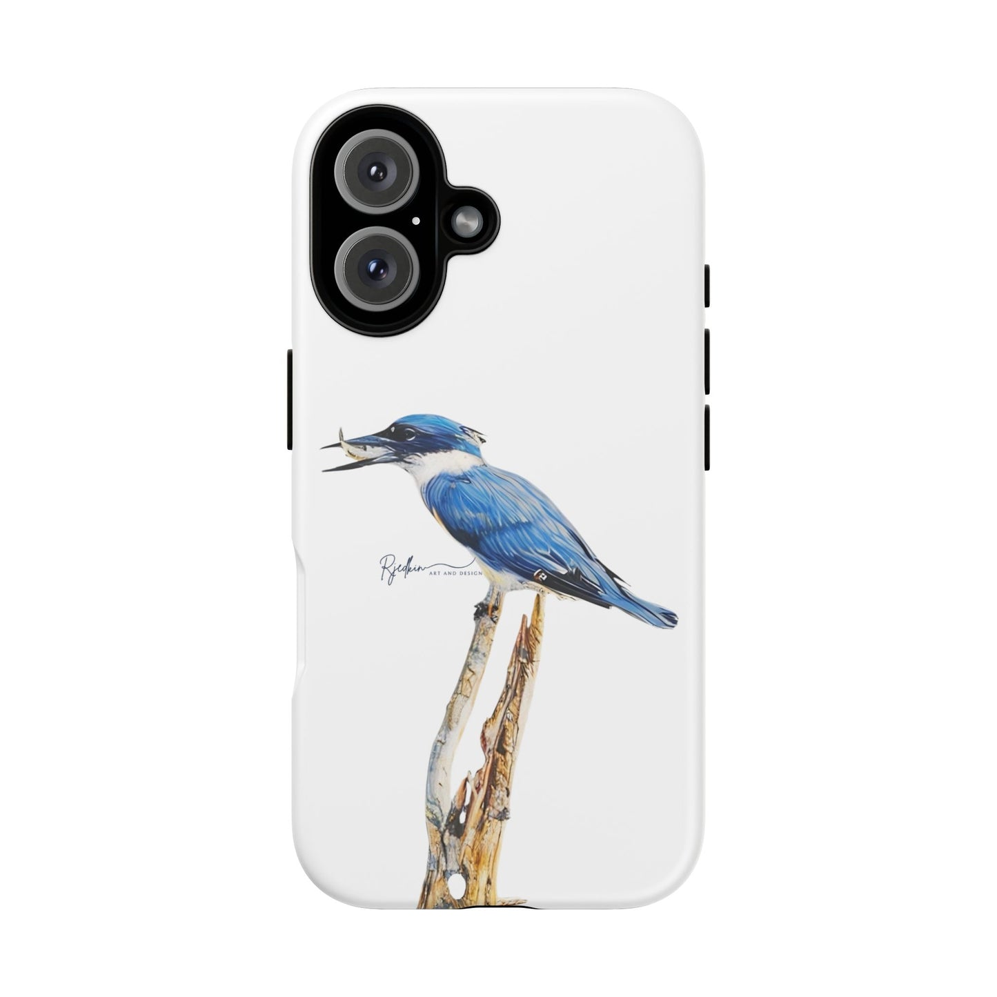 Kingfisher Phone Case — Watercolor Bird Protective Tough Case
