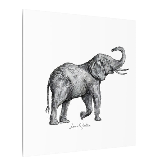 Elephant Sketch Canvas Print — Black & White Wildlife Wall Art