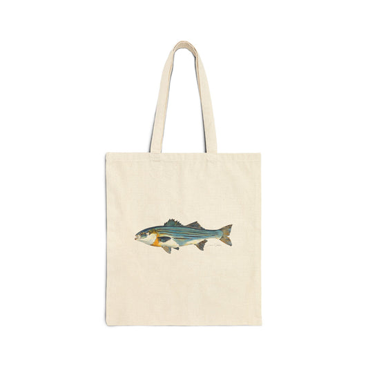 Fishing Enthusiast Cotton Canvas Tote Bag, Eco-Friendly Bag, Reusable Shopping Bag, Beach Bag, Gift for Fisherman, Nature Lover's Tote