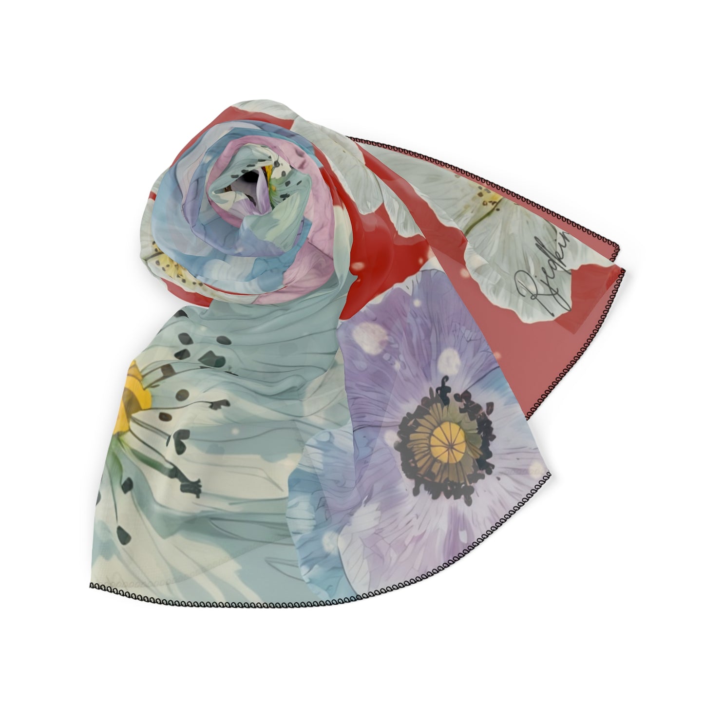 Floral Print Poly Scarf for Spring Styling