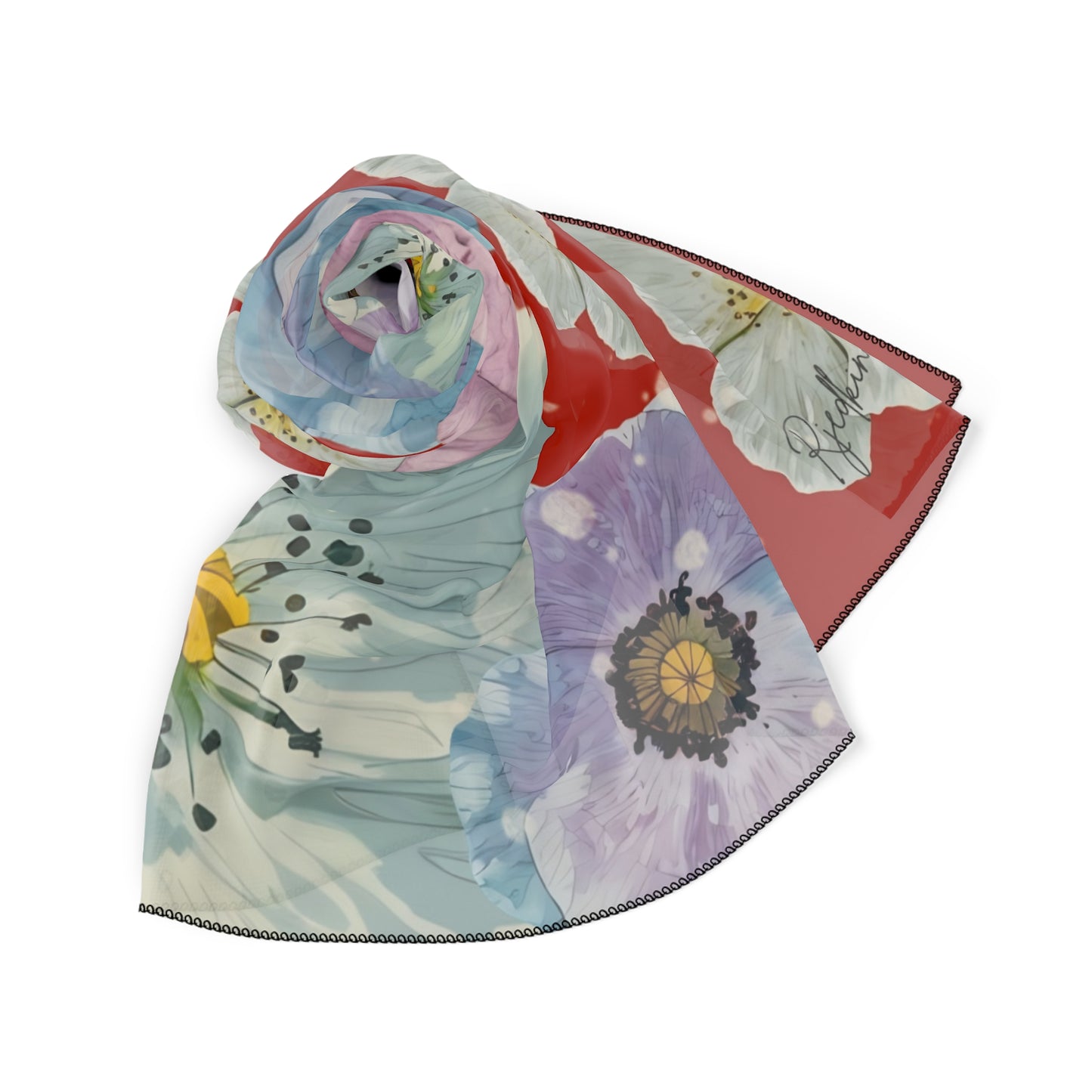 Floral Print Poly Scarf for Spring Styling