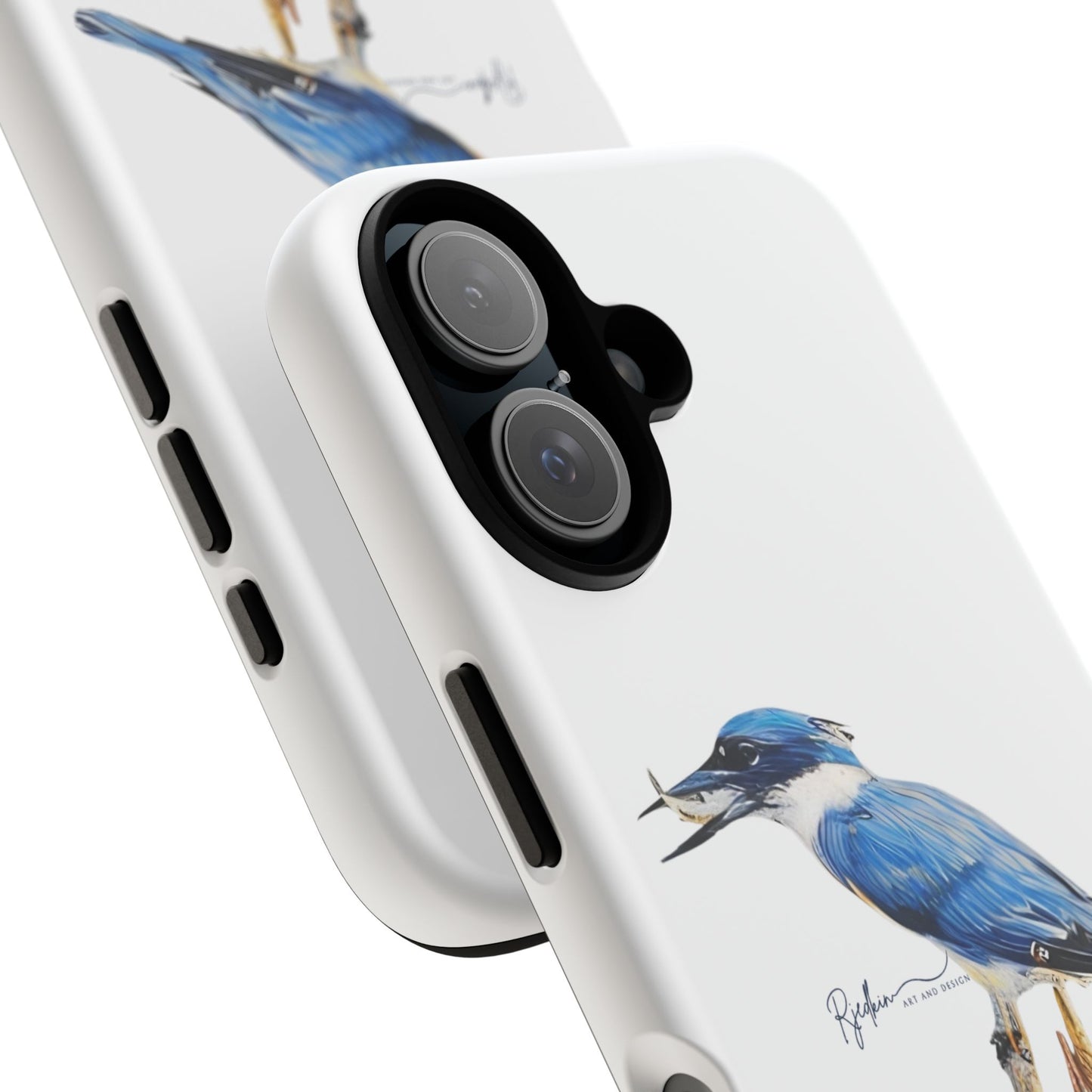 Kingfisher Phone Case — Watercolor Bird Protective Tough Case