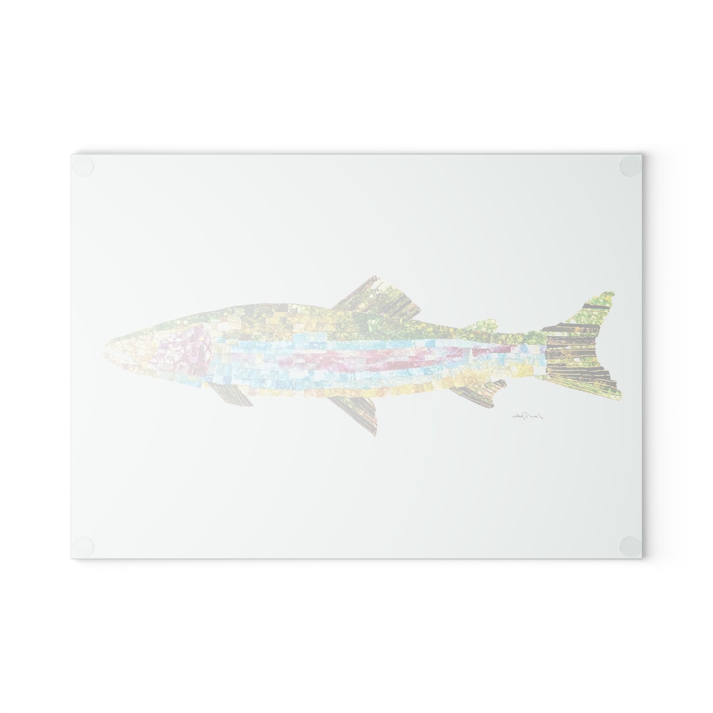 Striped Bass Mixed Media: Glass Cutting Board