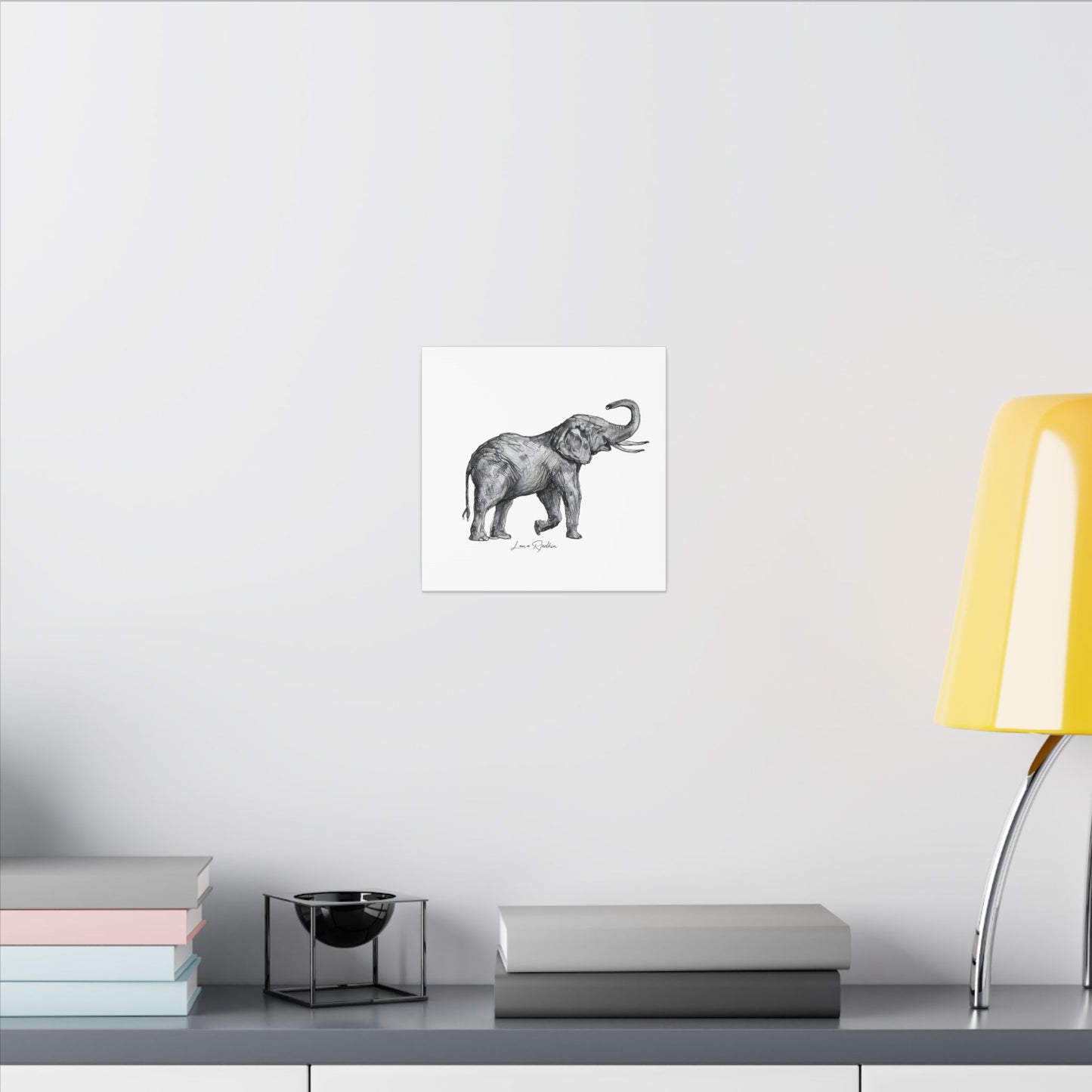 Elephant Sketch Canvas Print — Black & White Wildlife Wall Art